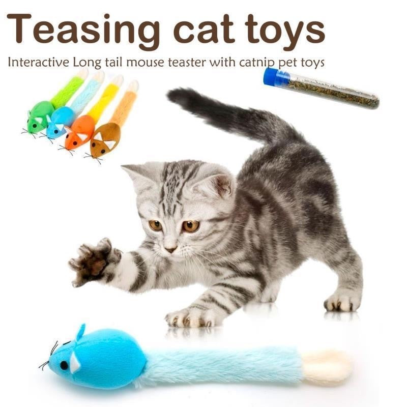 Long Tail Mouse Teaser Toy – Interactive Cat Play Toy
