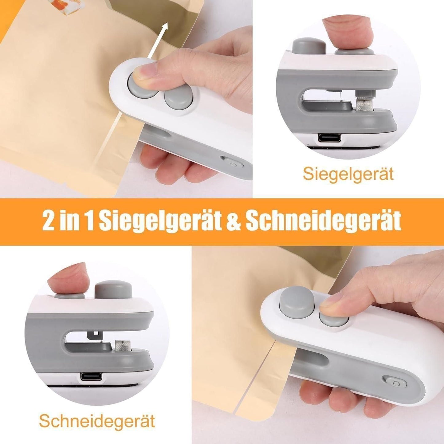 Portable 2-in-1 Magnetic Bag Sealer & Cutter – USB Rechargeable