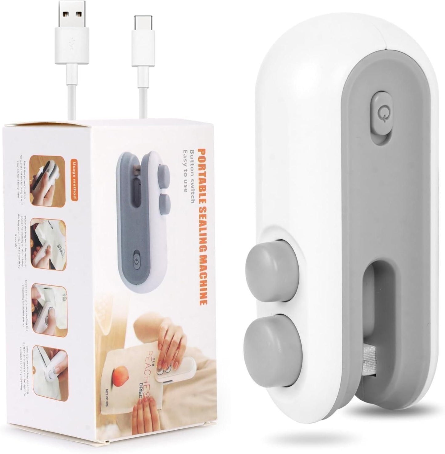 Portable 2-in-1 Magnetic Bag Sealer & Cutter – USB Rechargeable