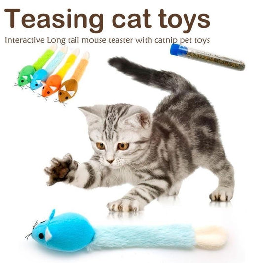 Long Tail Mouse Teaser Toy – Interactive Cat Play Toy